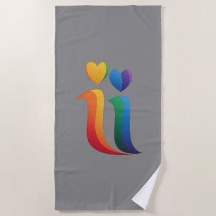 Double "ii" Logo in LGBTQ colors Beach Towel