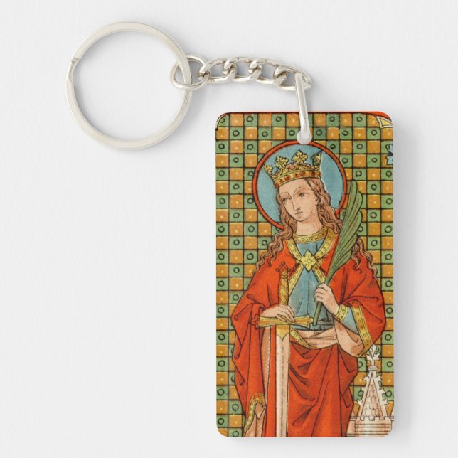 Double Image of St. Barbara  (JP 01) Keychain (Front)