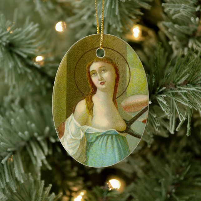 Double Image St. Agatha  (M 003) Ceramic Ornament (Tree)