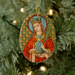 Double Image St. Barbara  (JP 01) Ceramic Ornament