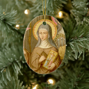 Double Image St. Catherine of Bologna (SAU 027) Ceramic Ornament
