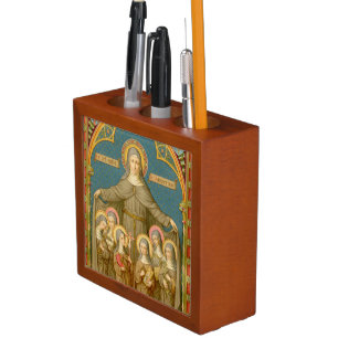 Double Image St. Clare of Assisi & Nuns (SAU 27) Pencil Holder