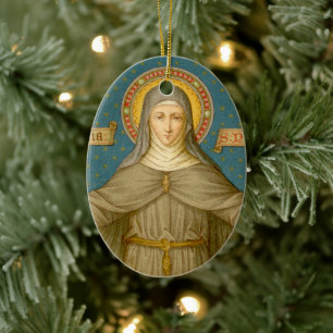 Double Image St. Clare of Assisi (SAU 027) Ceramic Ornament