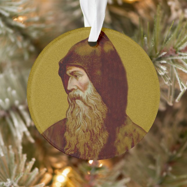 Double Image St. Cyril the Monk (M 002) Circ Acryl Ornament (Tree)