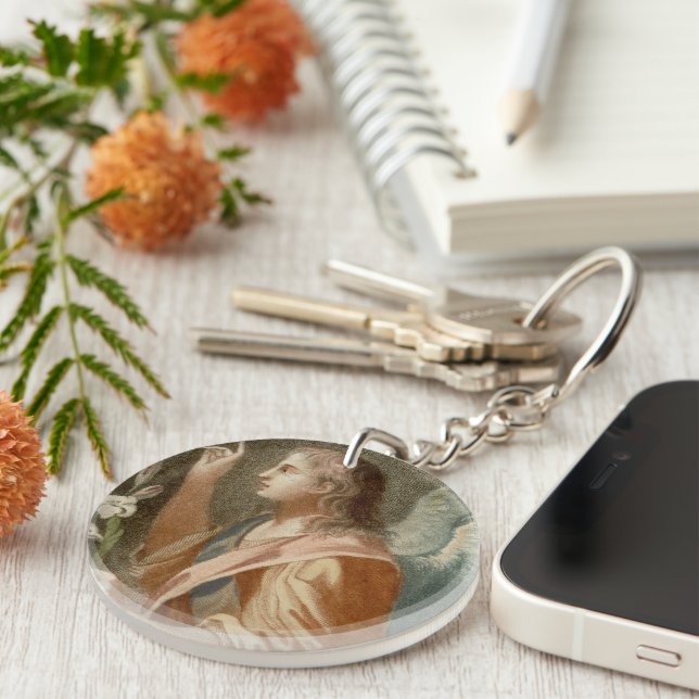 Double Image St. Gabriel the Archangel (M 011) Keychain (Front Right)