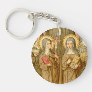 Double Image Two Poor Clare Saints (SAU 27) Keychain