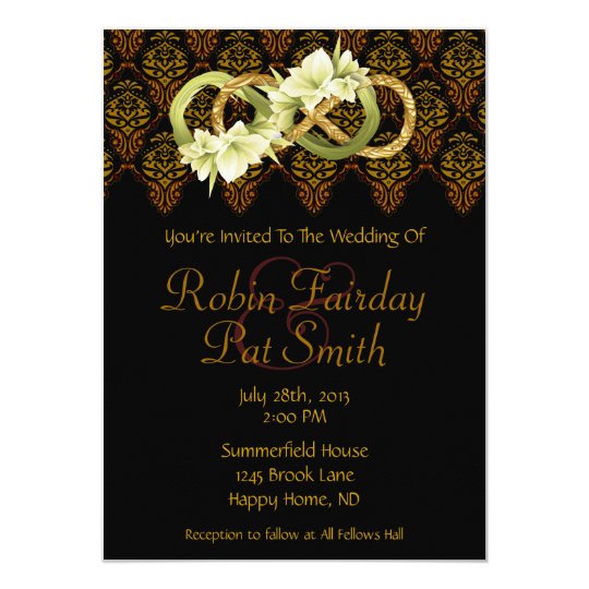 Double Infinity-Gold & Cowlilies- Wedding Invite 2