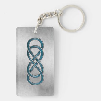 Double Infinity Marbled Aqua 2 - Key Chain by LilithDeAnu at Zazzle