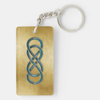 Double Infinity Marbled Aqua - Key Chain by LilithDeAnu at Zazzle