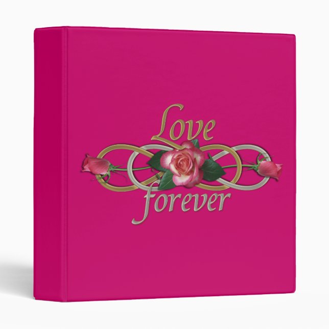 Double Infinity - Roses Love forever 3 Ring Binder (Front/Spine)