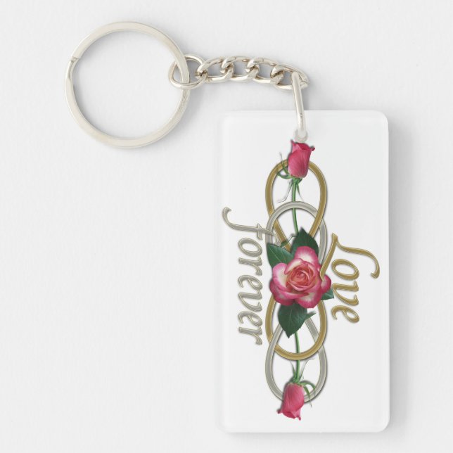 Double Infinity - Roses Love forever Keychain (Front)