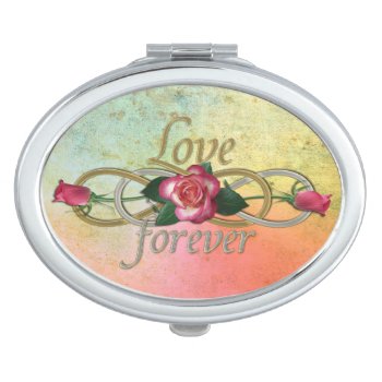 Double Infinity - Roses Love Forever Vanity Mirror by SpiritEnergyToGo at Zazzle