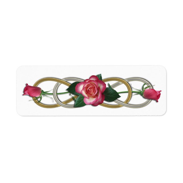 Double Infinity Silver Gold Roses Label (Front)