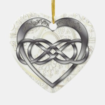 Double Infinity Silver Heart 2 - Ornament by LilithDeAnu at Zazzle