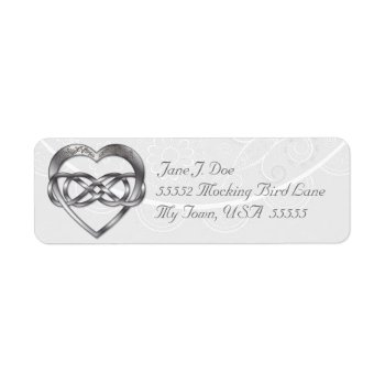 Double Infinity Silver Heart 3 - Address Label by LilithDeAnu at Zazzle