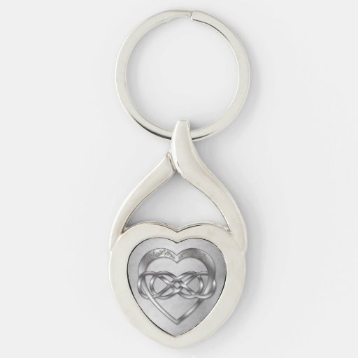 Double Infinity & Silver Heart - Key Chain | Zazzle