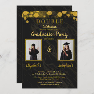 Double joint Celebration Graduation Party 2 photos Invitation