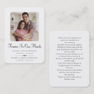Double Joint Memorial Funeral Photo Prayer Card