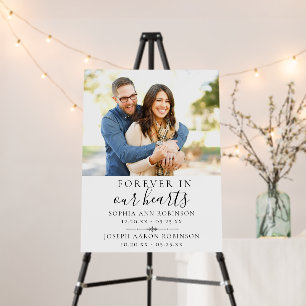 Double Joint Memorial Photo Funeral Welcome Sign