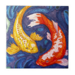Double Koi Fish Design Tile<br><div class="desc">Attract good luck with this double koi fish design!</div>
