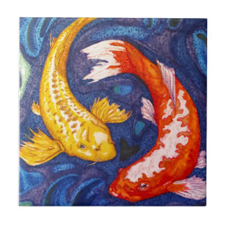Double Koi Fish Design Tile