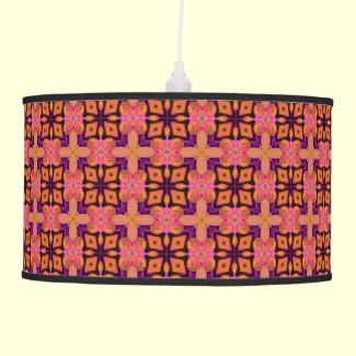 Double Lattice Bubble Cross Diamond Abstract Quilt Hanging Lamp