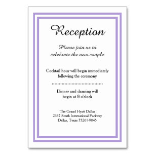 Double Lavender Trim -Reception Insert Card