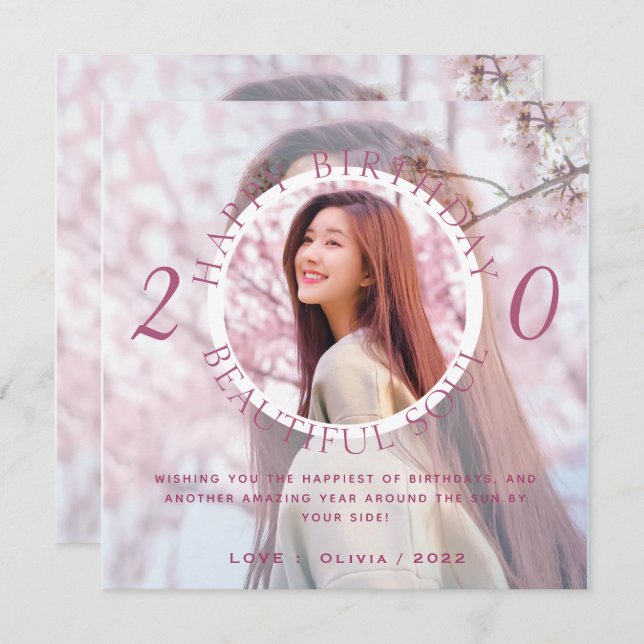 Double Layer Personalize Happy Birthday Card (Front/Back)