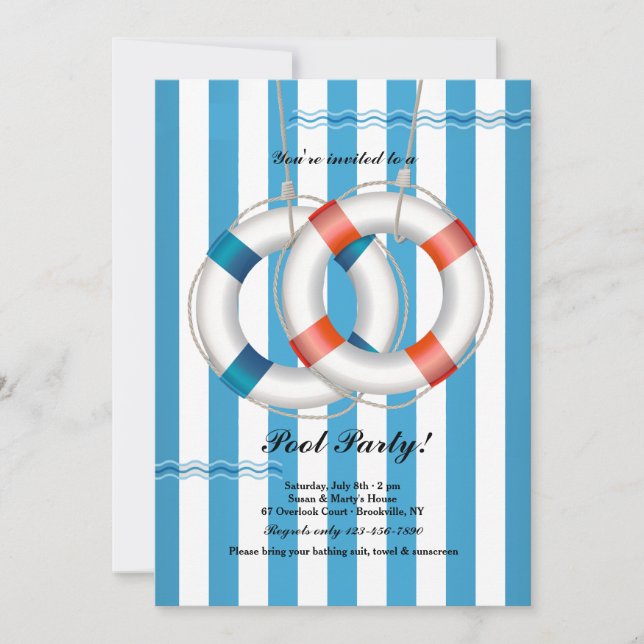 Double Life Preserver Invitation (Front)