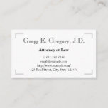 [ Thumbnail: Double Line Corner Borders Attorney Business Card ]