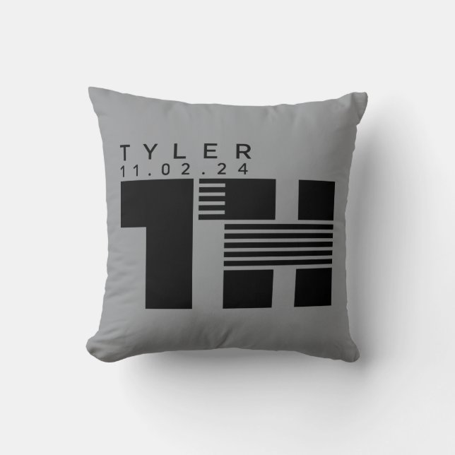 Double Logo Throw Pillow (Front)