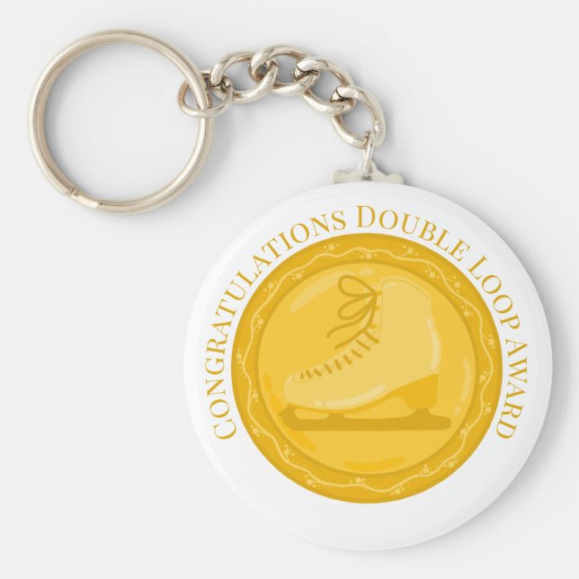 DOUBLE LOOP AWARD Ice Skating Special Achievement Keychain (Front)