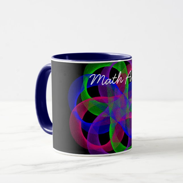 Double Loop Geometric Math Art Coffee Mug (Front Left)