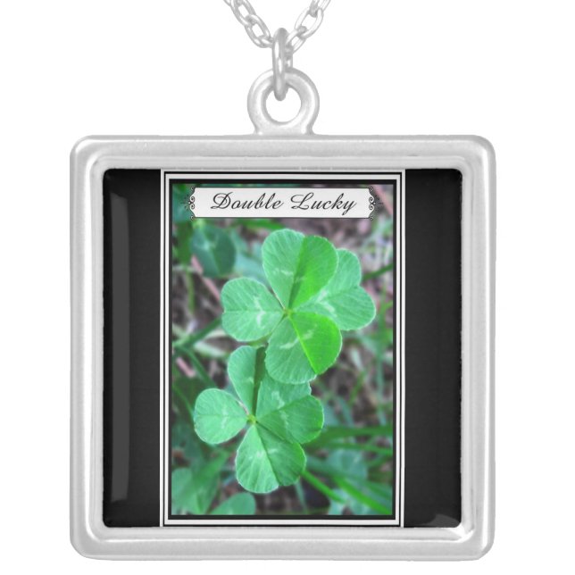Double Lucky - four-leaf clover Necklace (Front)
