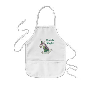 Double Magic Christmas Unicorn Kids' Apron