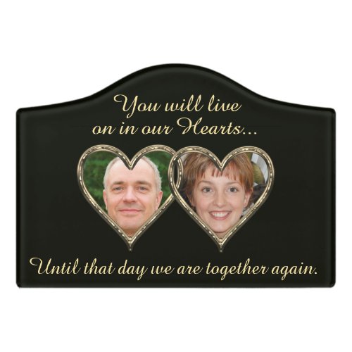 Double Memorial Add Photos Keepsake Door Sign