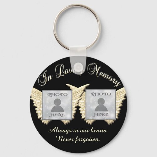 Double Memorial add Photos Keepsake Keychain