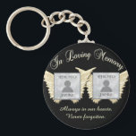 Double Memorial add Photos Keepsake Keychain<br><div class="desc">A double memorial photo key chain for two people.  Grandparents,  parents,  or ?  Makes a sweet remembrance gift.</div>