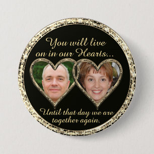 Double Memorial Add Photos Keepsake Keychain Button