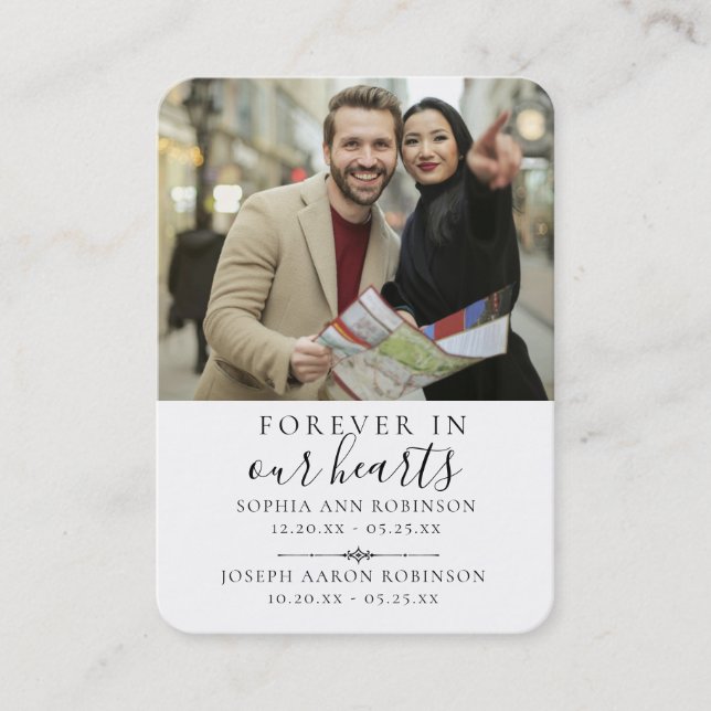 Double Memorial Funeral Photo Prayer Card (Front)