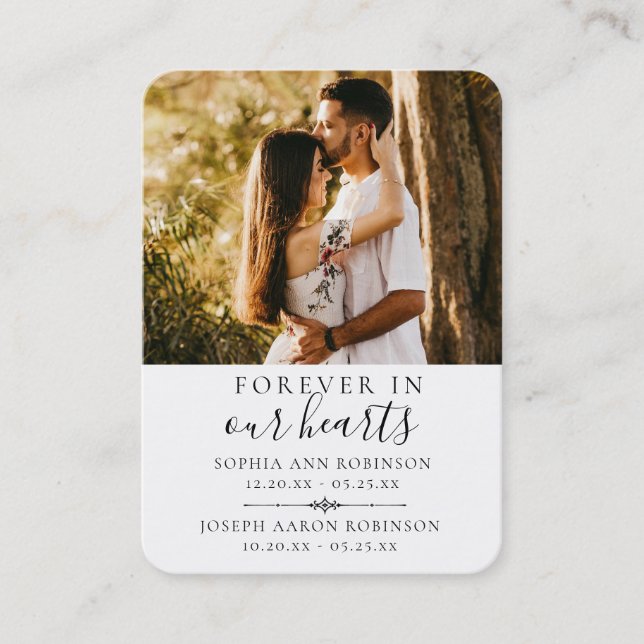 Double Memorial Funeral Photo Prayer Card (Front)