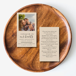 Double Memorial Photo Funeral Cream Prayer Card