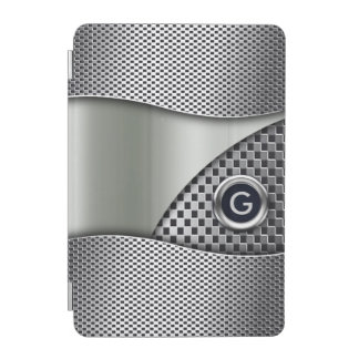 Double Mesh Swoop Monogram | silver pewter iPad Mini Cover