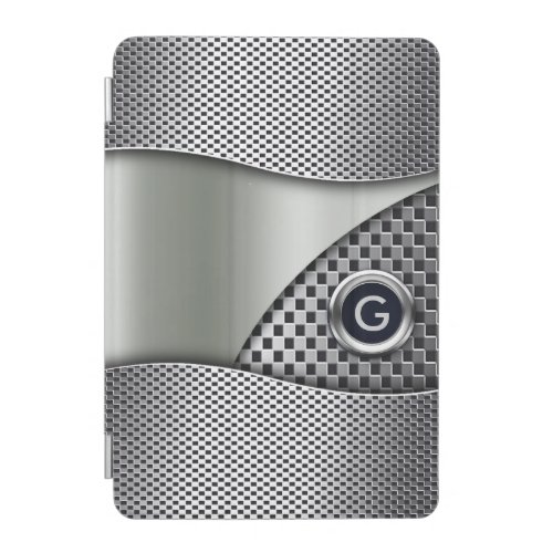 Double Mesh Swoop Monogram  silver pewter iPad Mini Cover