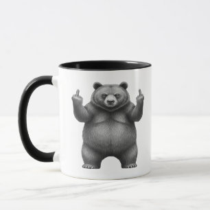 Double Middle Finger Bear Mug