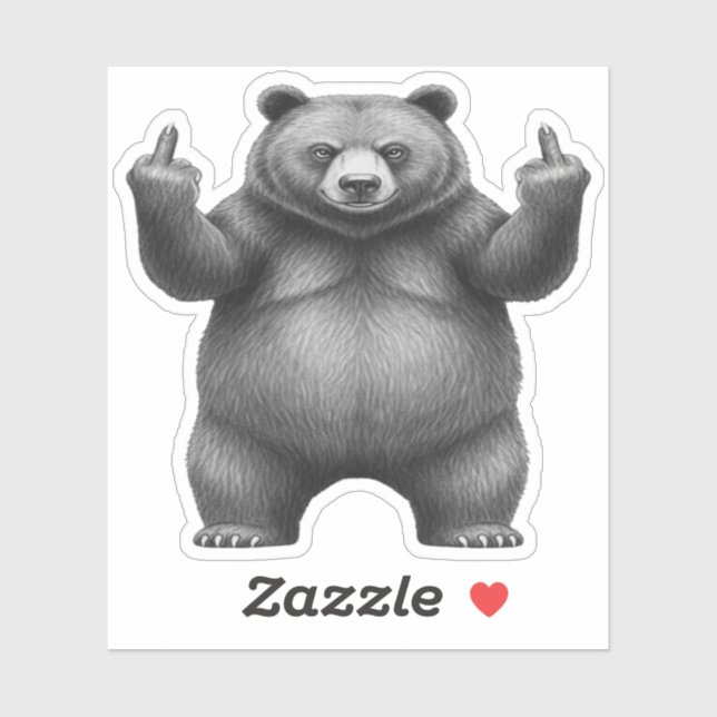 Double Middle Finger Bear  Sticker (Sheet)