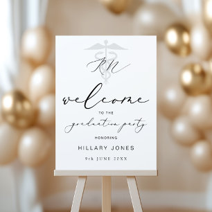 DOUBLE Modern RN Graduation Calligraphy Welcome Foam Board