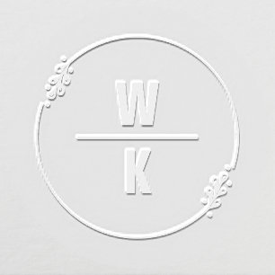 Double Monogram Botanical Wreath Embosser