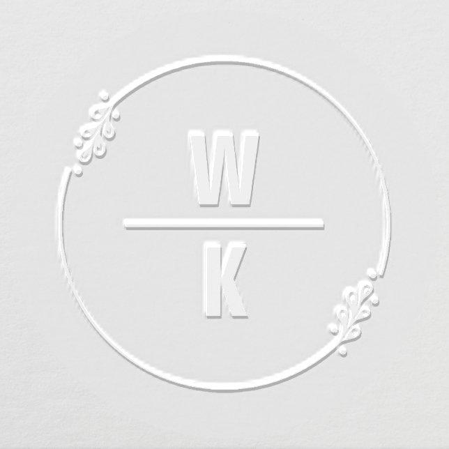 Double Monogram Botanical Wreath Embosser (Design)