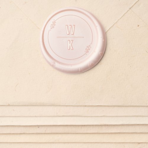 Double Monogram Minimalist Botanical Wreath Wax Seal Sticker